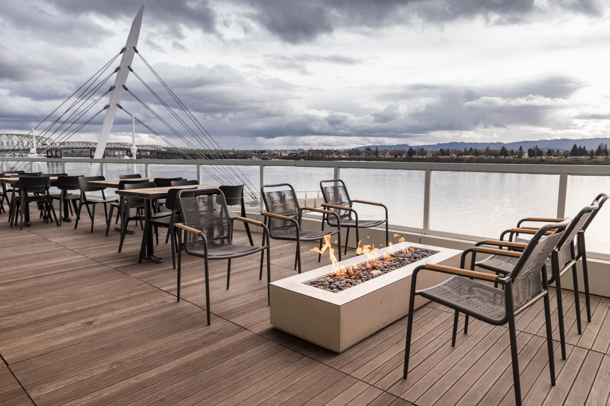 Restaurant exterior, river view